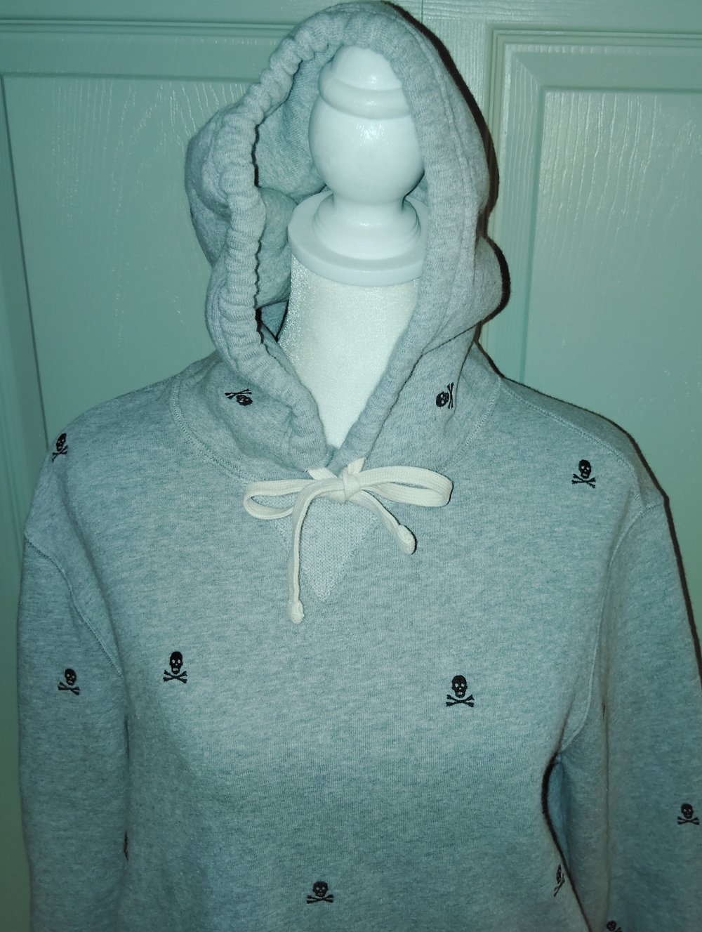 SUPER RARE Polo Ralph Lauren Skull & Crossbone Print Sweatshirt Hoodie Sz S EUC!